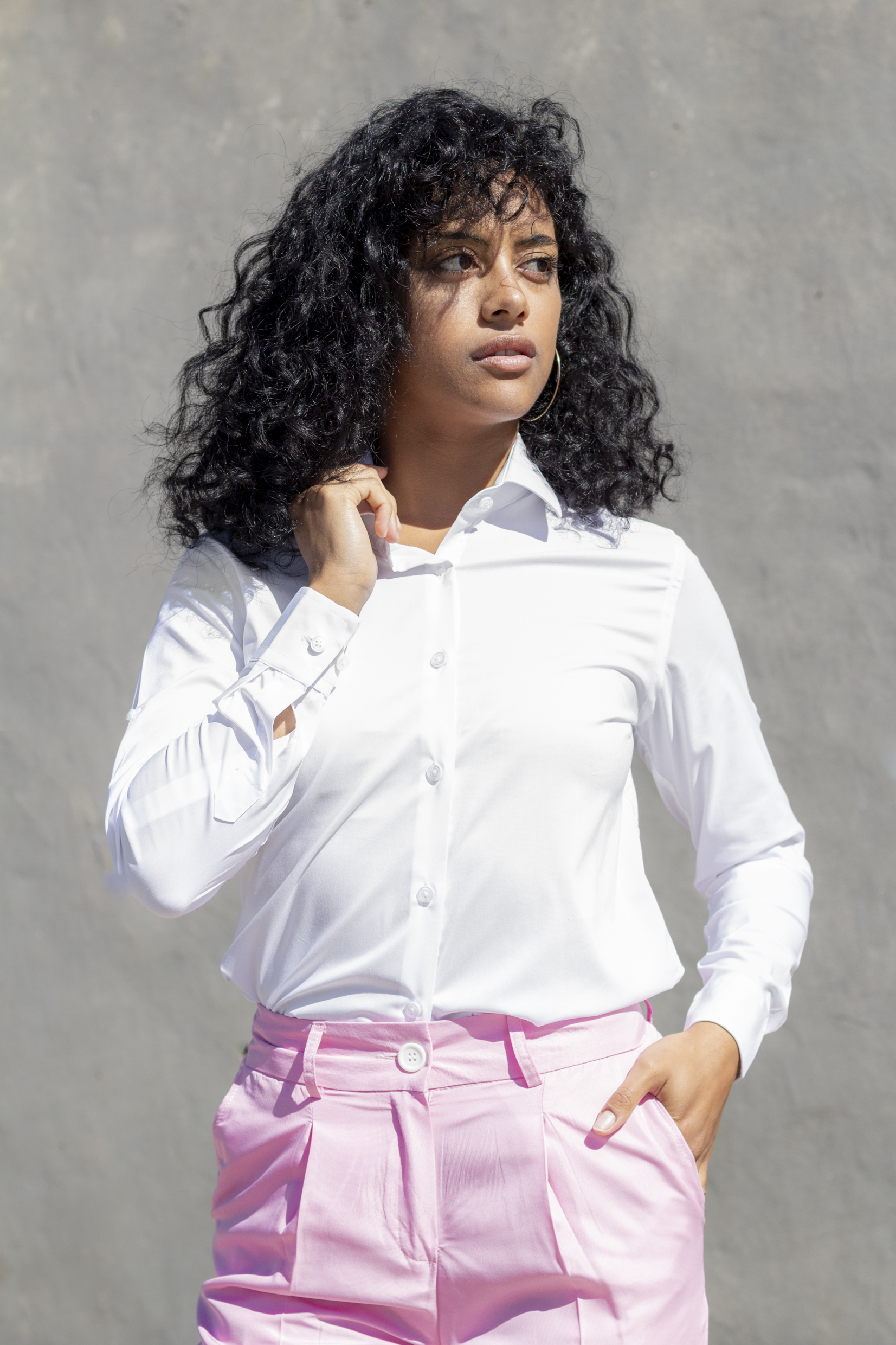 Camisa Blanca Botón Blanco