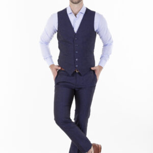 Traje Azul Estampa Brocato