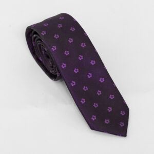 Corbatín Violeta con Flores Lila