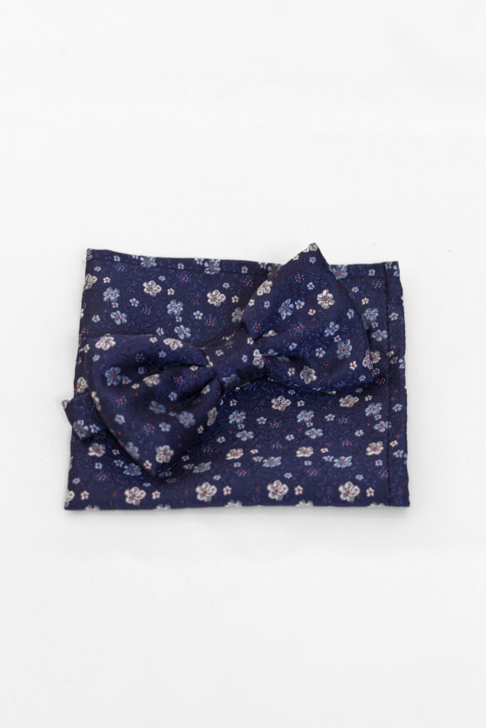 Moño Azul con Estampa Flores – Sastrería Detalí