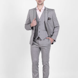 Traje Gris Medio Estampado