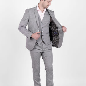 Traje Gris Medio Estampado