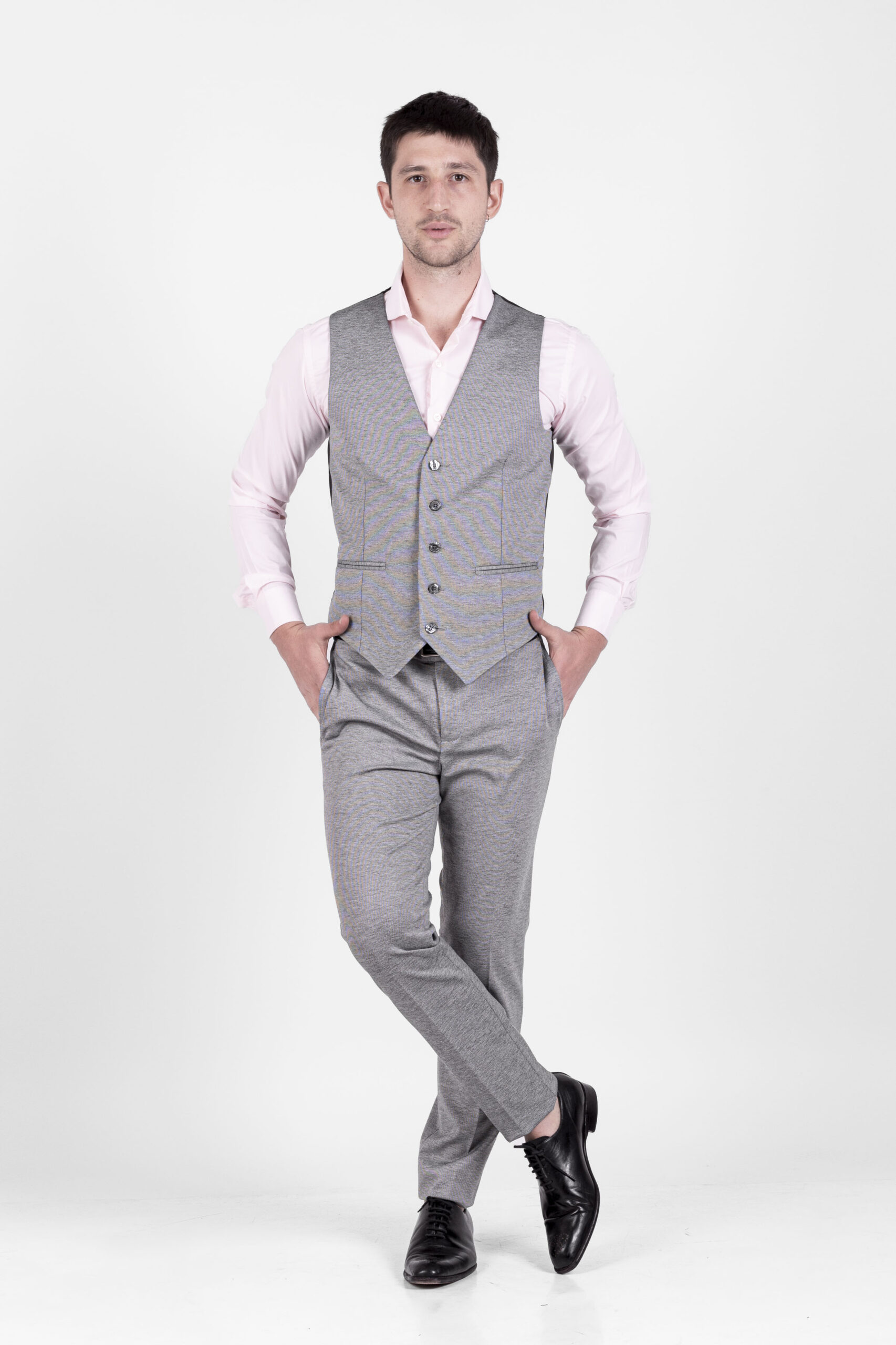 Traje Gris Medio Estampado - Imagen 4