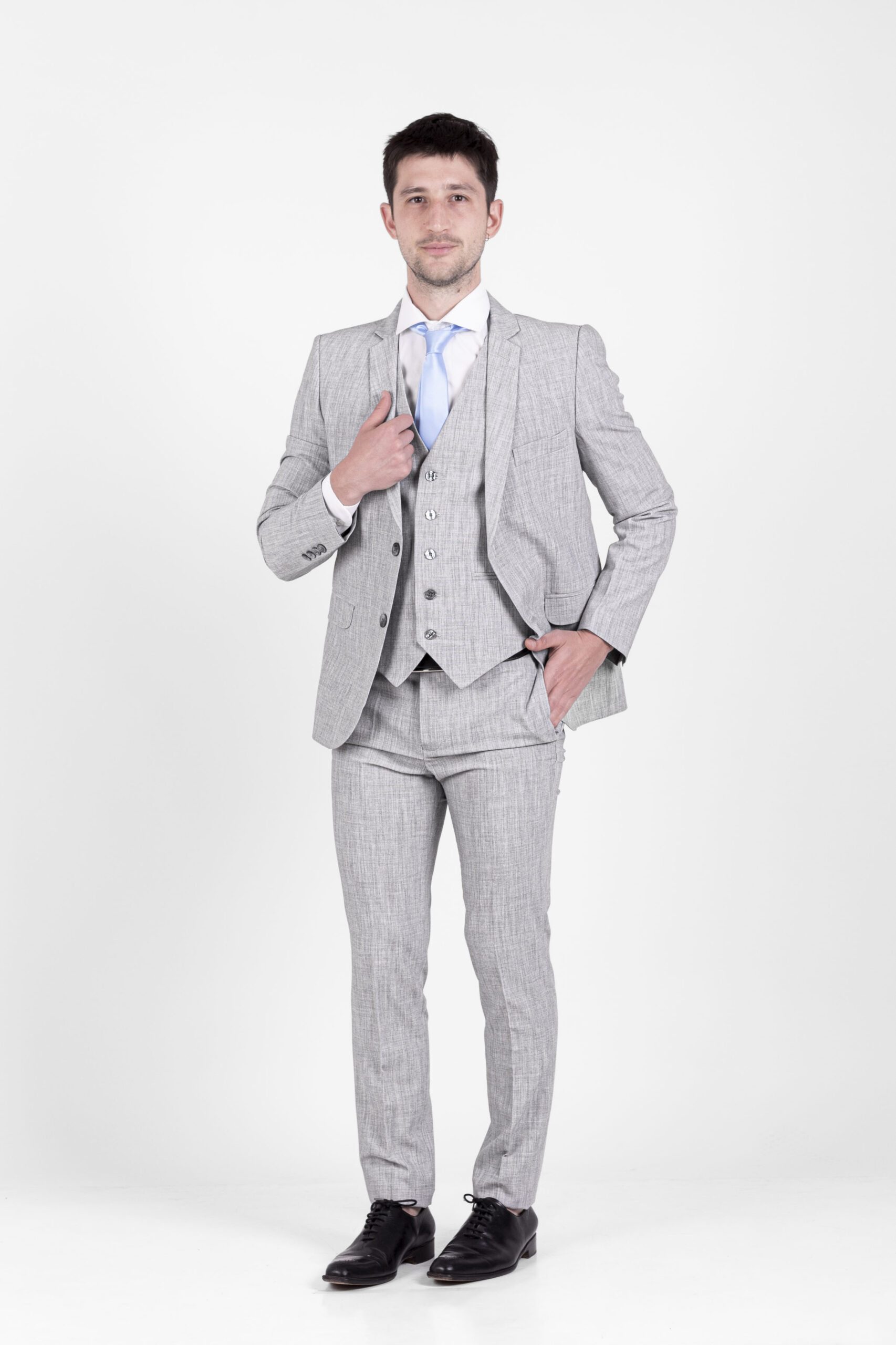 Traje Gris Claro Jaspeado - Imagen 2