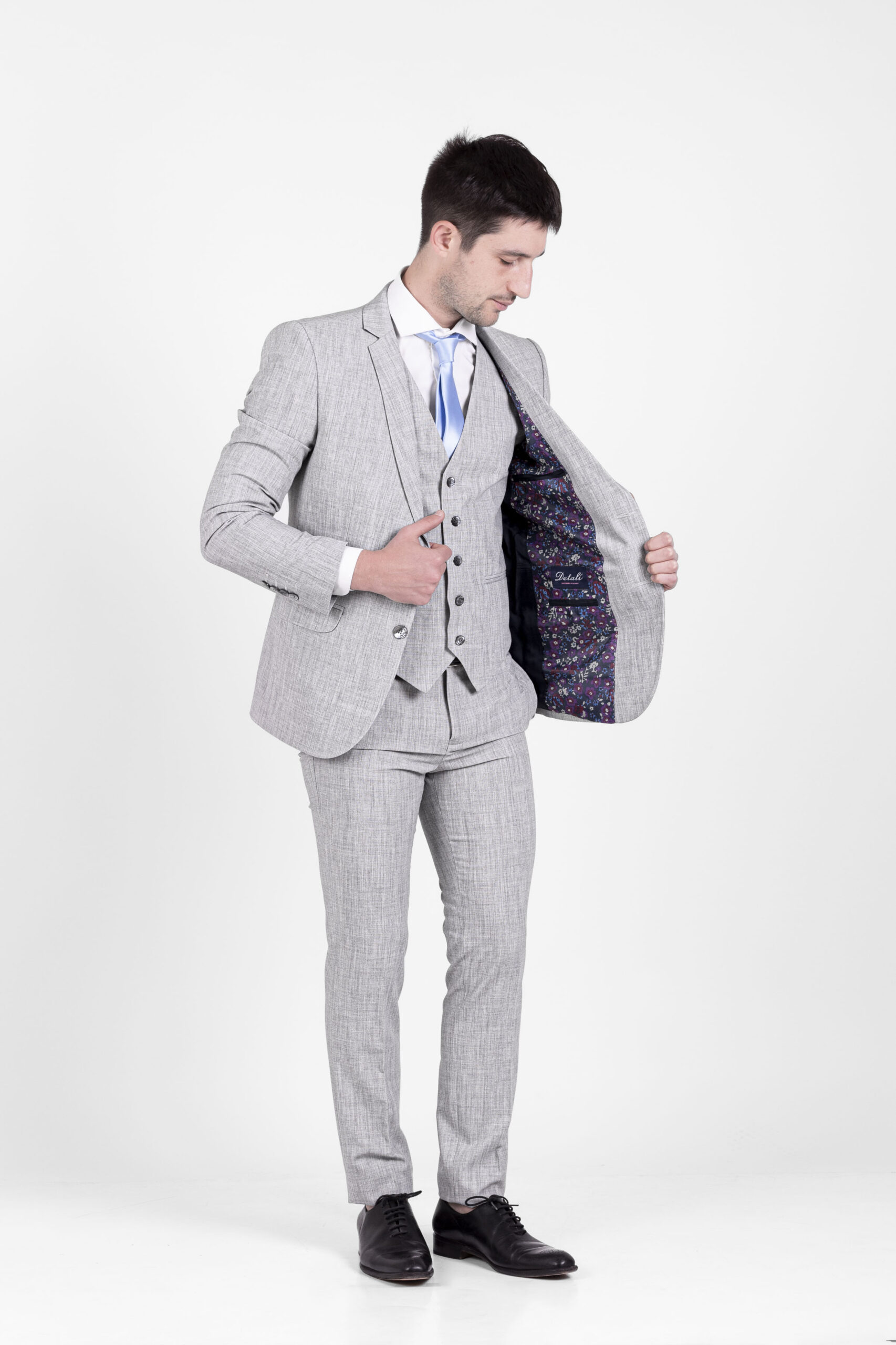 Traje Gris Claro Jaspeado