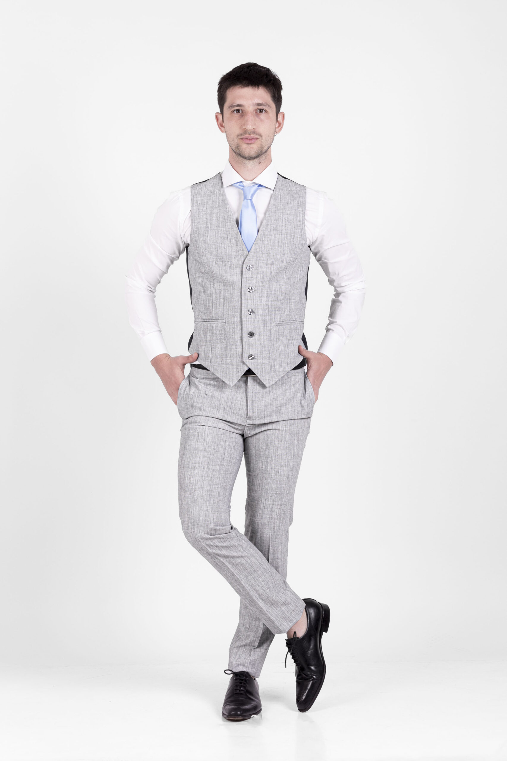 Traje Gris Claro Jaspeado - Imagen 3