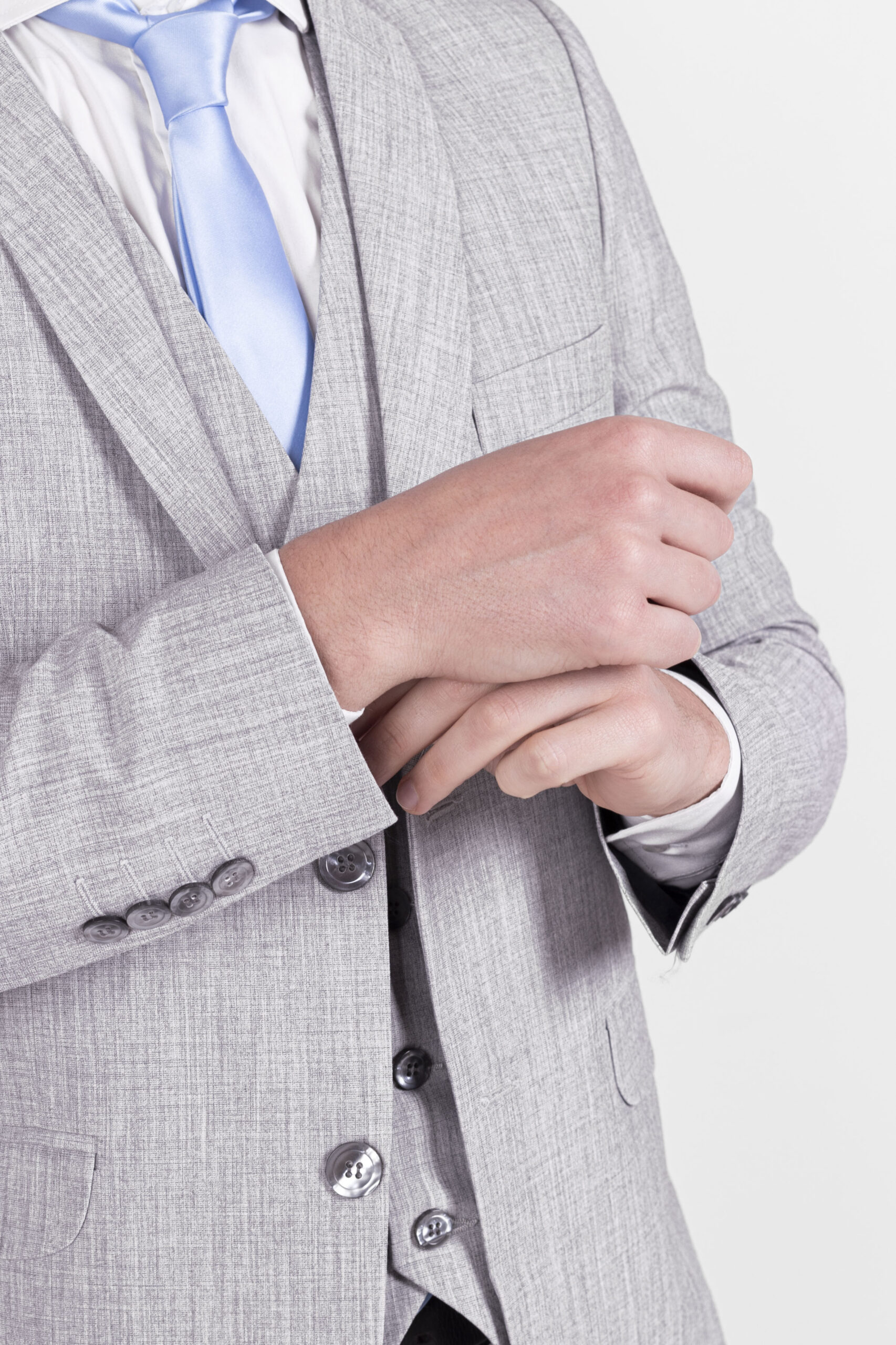 Traje Gris Claro Jaspeado - Imagen 4
