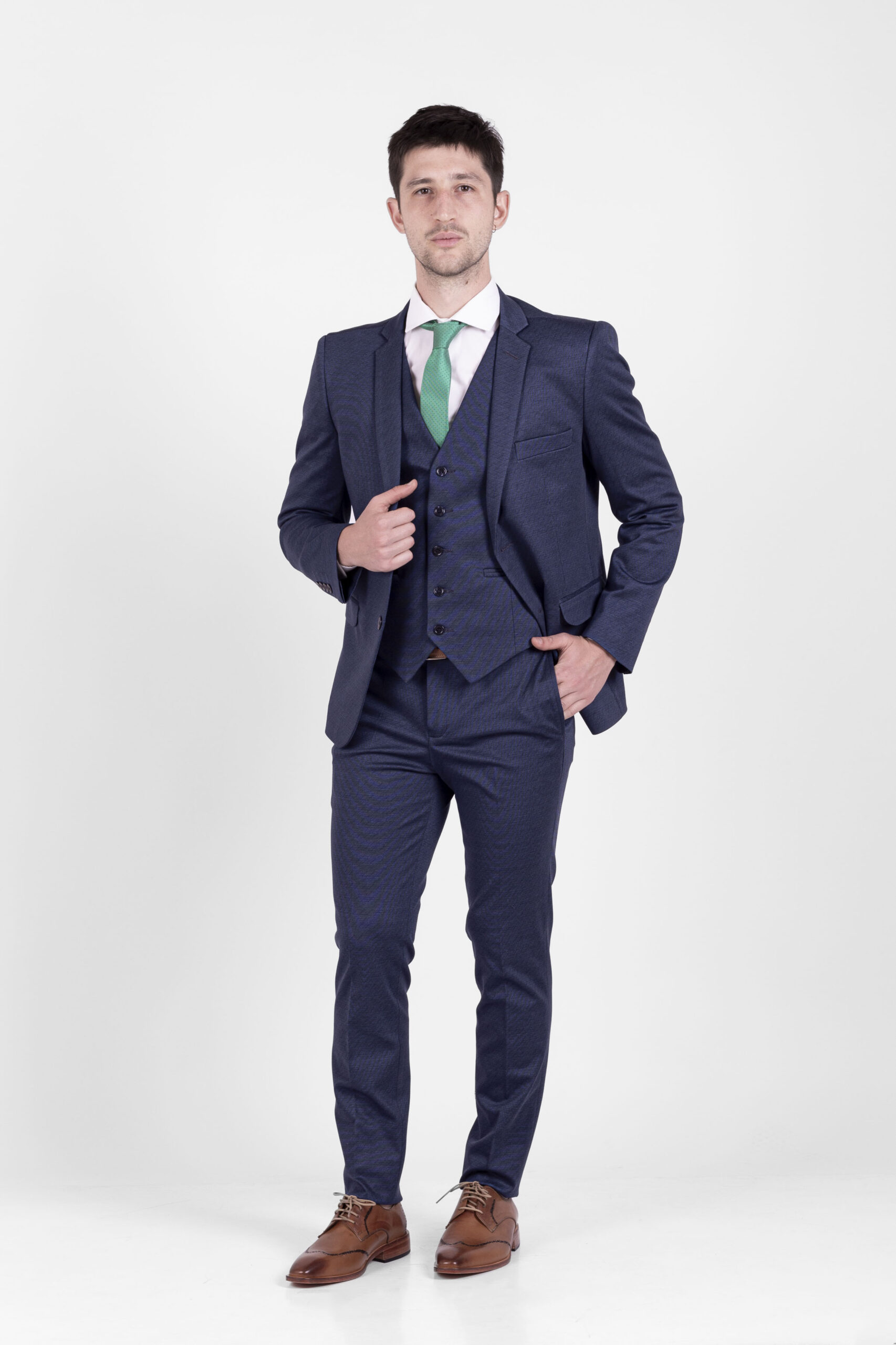 Traje Azul Estampado - Imagen 2