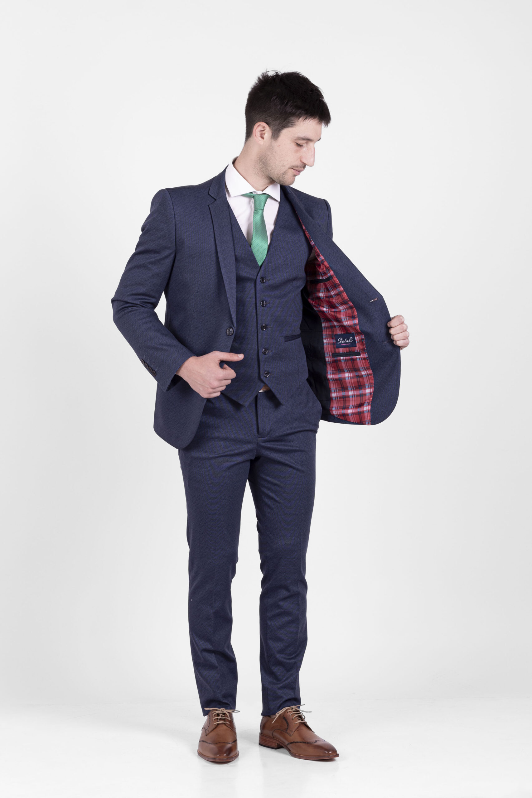 Traje Azul Estampado