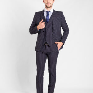 Traje Azul con Rayas Blancas