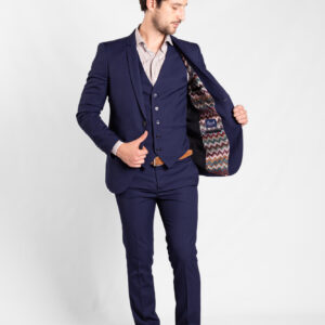 Traje Azul Noche Tramado
