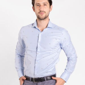 Camisa Celeste con Palmeras