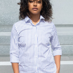 Camisa Blanca con rayas azules